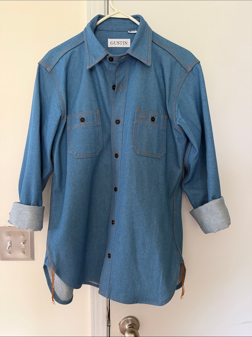 Gustin Light Blue Selvage Denim Button-Down Workshirt